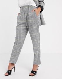 Closet London tailored pants in light check   ASOS at Asos